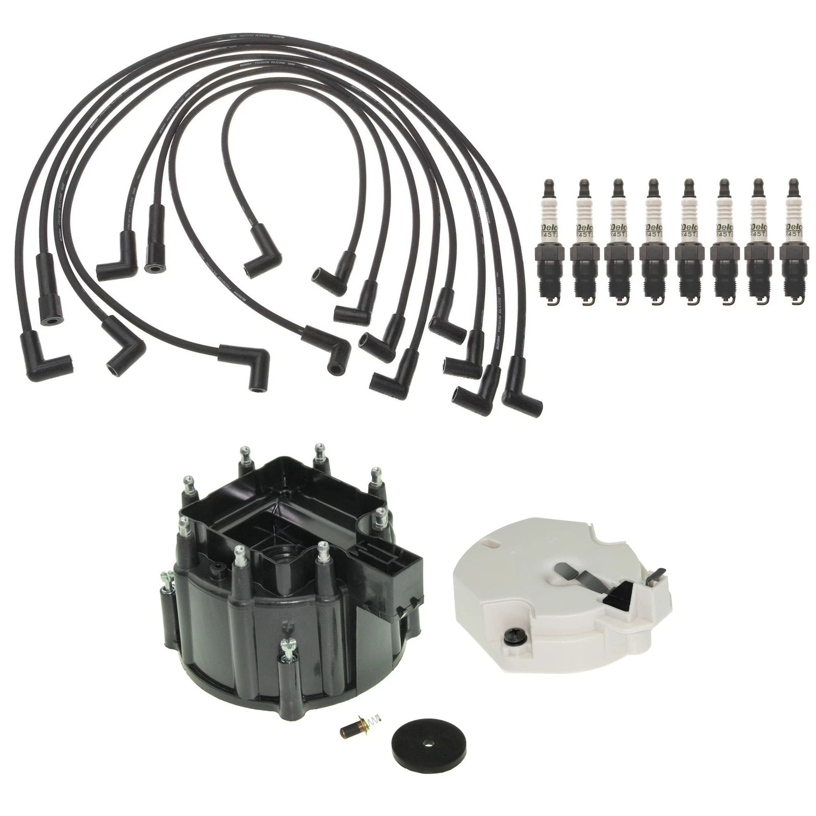 ACDelco Ignition Kit for C10 K10 K20 V8 (1973–1987) - Rotor, Cap, Wires, Plugs