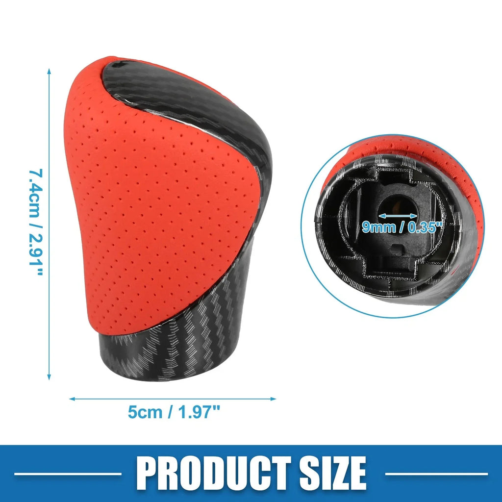Carbon Fiber Gear Shift Knob Cover for Lexus - Red Faux Leather (All Years)
