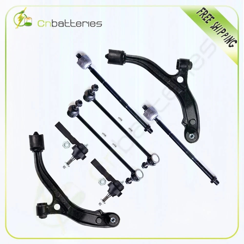 Set of 8 Suspension Lower Control Arms Sway Bars Tie Rods for Dodge Caravan