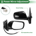 Right Side Door Mirror for Toyota Corolla (2009–2013) Manual Folding Gloss Black