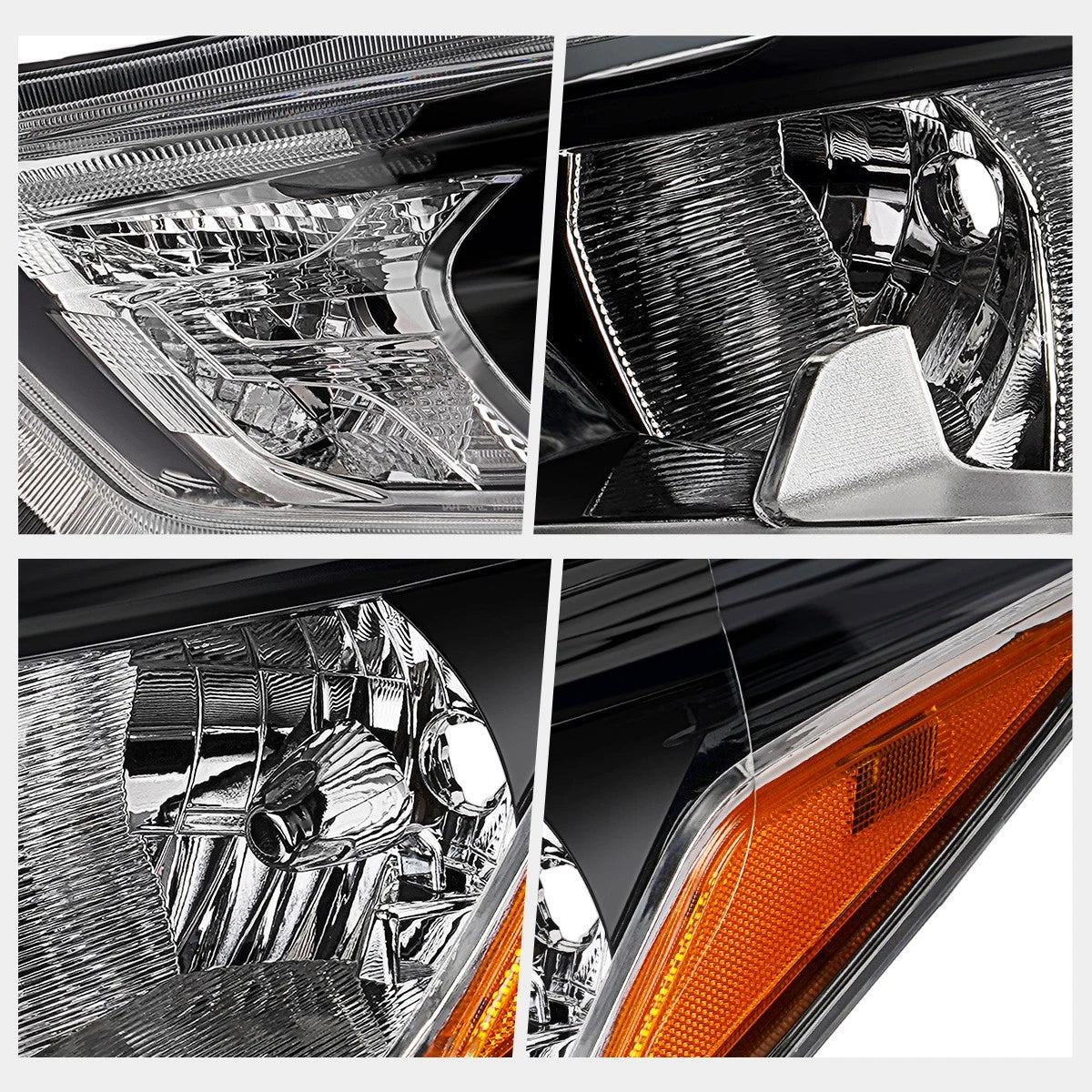 Left Side Headlight for Nissan Kicks (2018–2020) - Chrome, Amber Corner