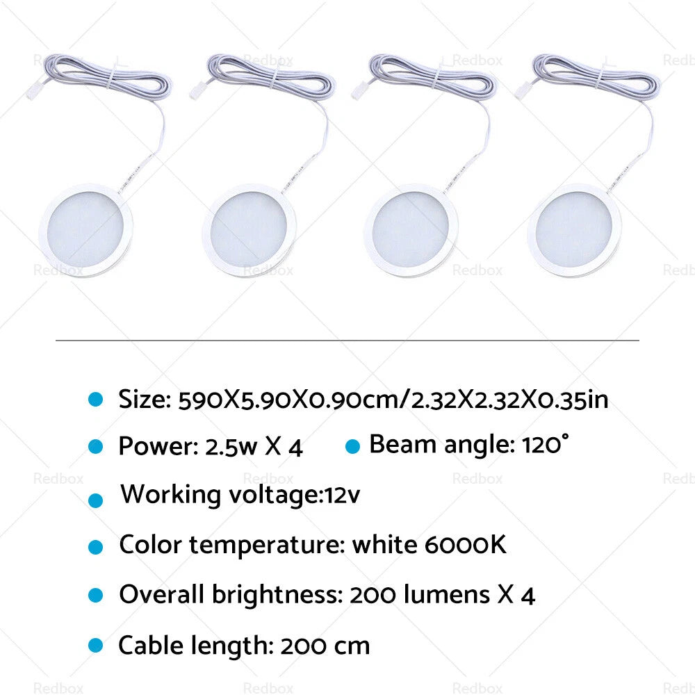 4X 12V Cool White LED Down Light Ceiling Lamp for Caravan Camper