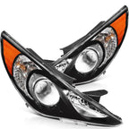 Set of 2 Headlights for Hyundai Sonata (2011–2014) Black Housing