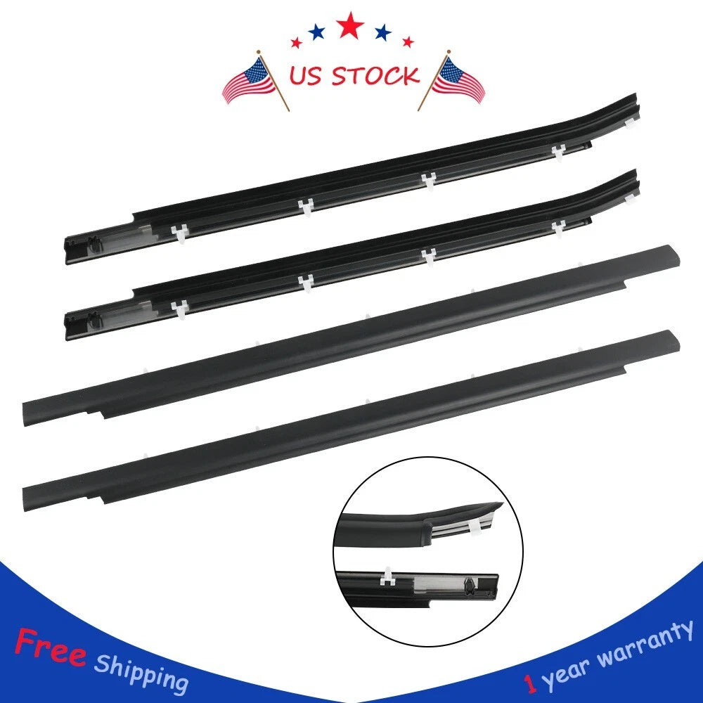 Set of 4 Window Moulding Weatherstrip Seals for Toyota Tundra (2000–2006)