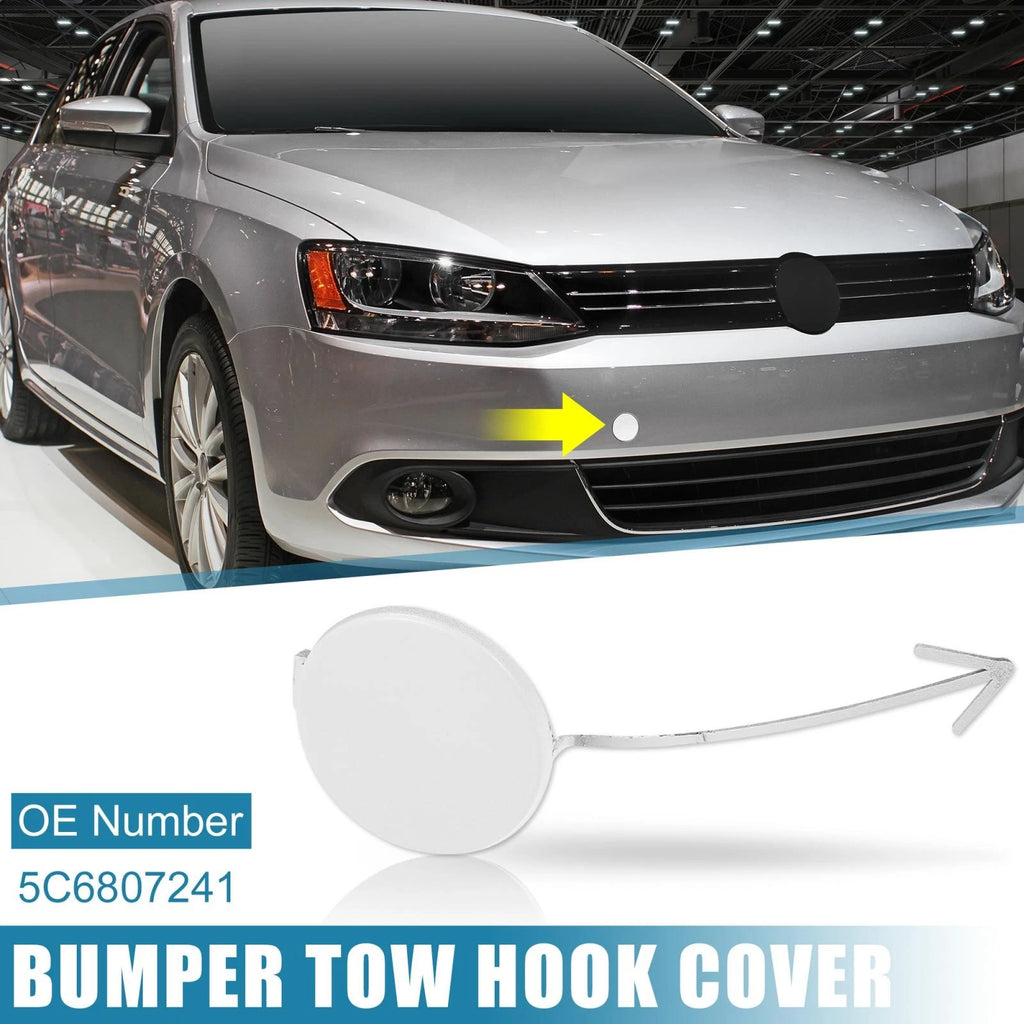 White Front Bumper Tow Hook Cover 5C6807241 for Volkswagen Jetta (2012–2014)