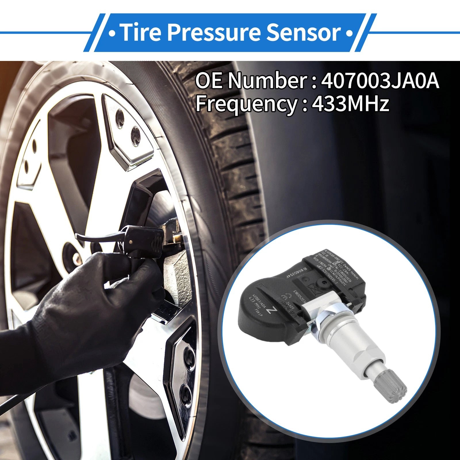 Tire Pressure Sensor for Nissan Altima (2013–2018) 407003JA0A 433MHz