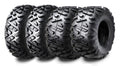 Set of 4 WANDA ATV Tires 19X7-8 Front & 18X9.5-8 Rear (Big Horn Style)