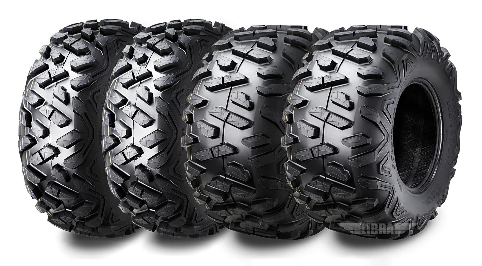 Set of 4 WANDA ATV Tires 19X7-8 Front & 18X9.5-8 Rear (Big Horn Style)