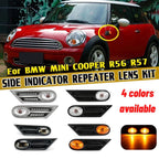 2X Side Indicator Repeater Lens Kit for BMW Mini Cooper R56 R57 (2007–2014)