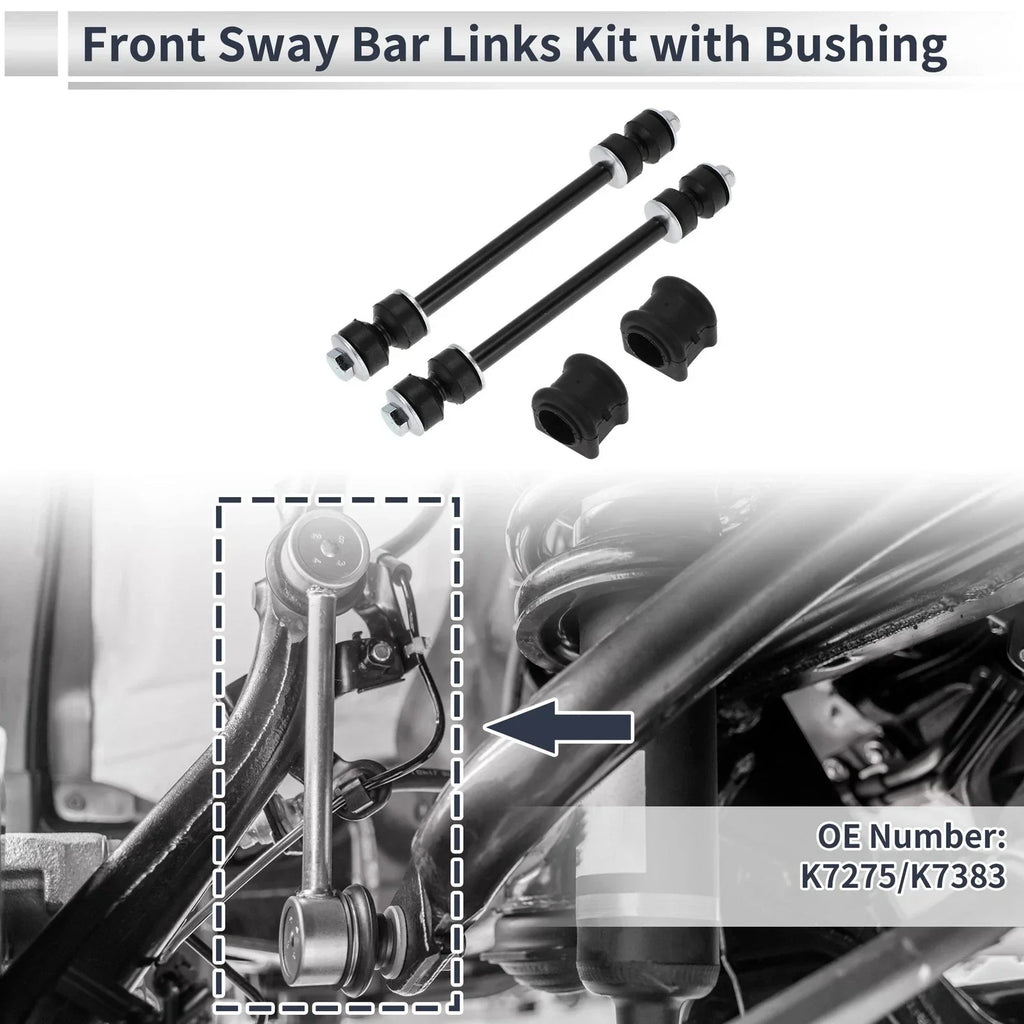 Front Stabilizer Bar Links 2 x Pcs Bushing for Dodge Ram 1500 (2002-2023)