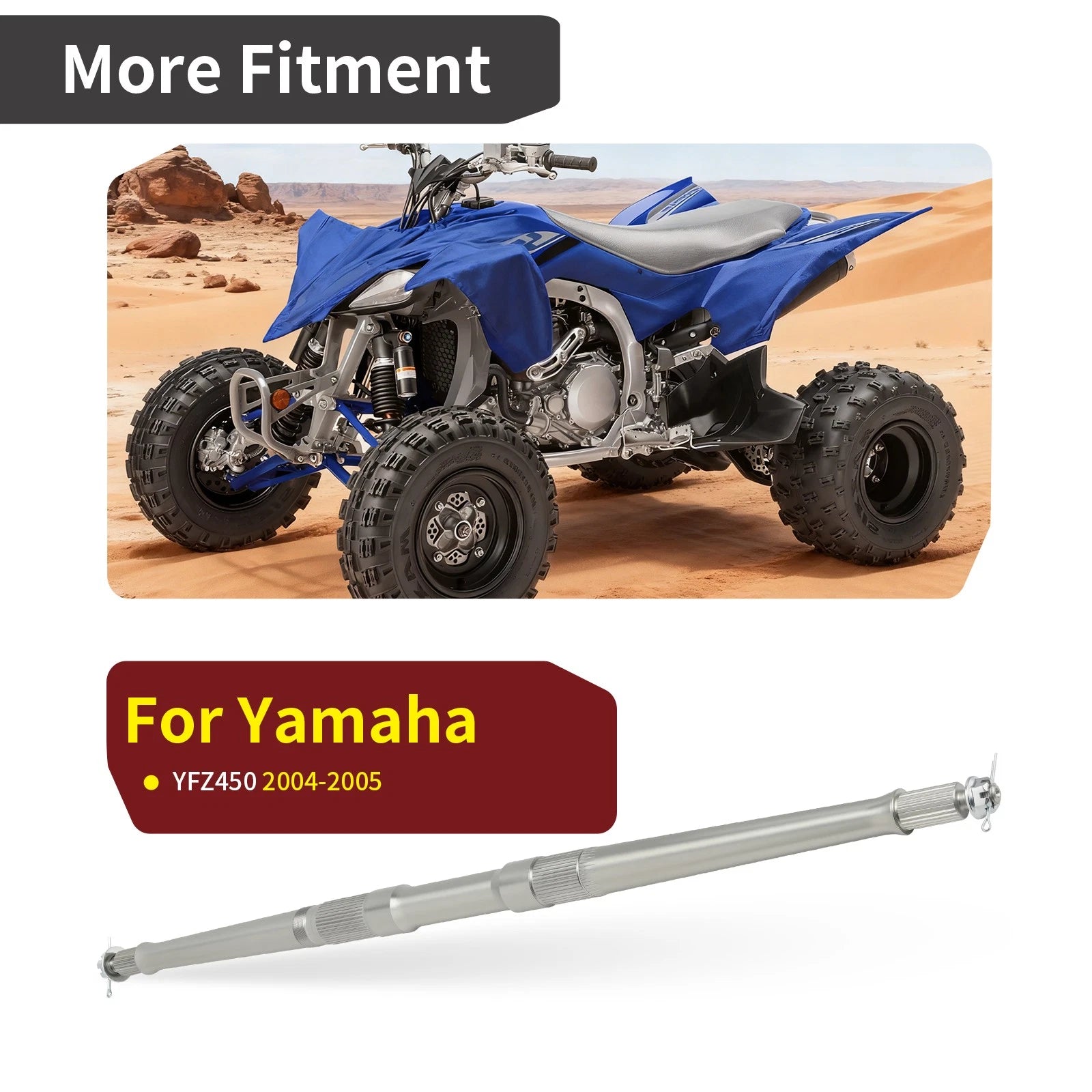 Rear Axle Shaft with Nut Pin for Yamaha YFZ 450 (2004–2005) 5TG-25381-00-00