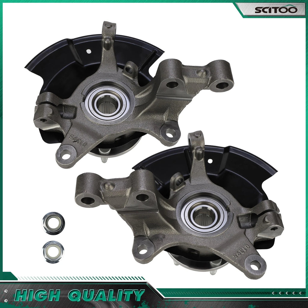 2X Front Wheel Hub and Bearings Knuckle Assembly for Ford Edge (2007–2010)