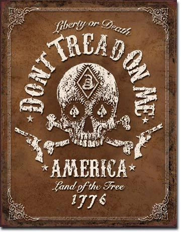 Vintage Tin Metal Sign Don't Tread On Me (1787)