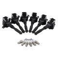 Set of 6 Ignition Coils & 6 Spark Plugs for BMW E36 M3, E39 528i (1992–1999)