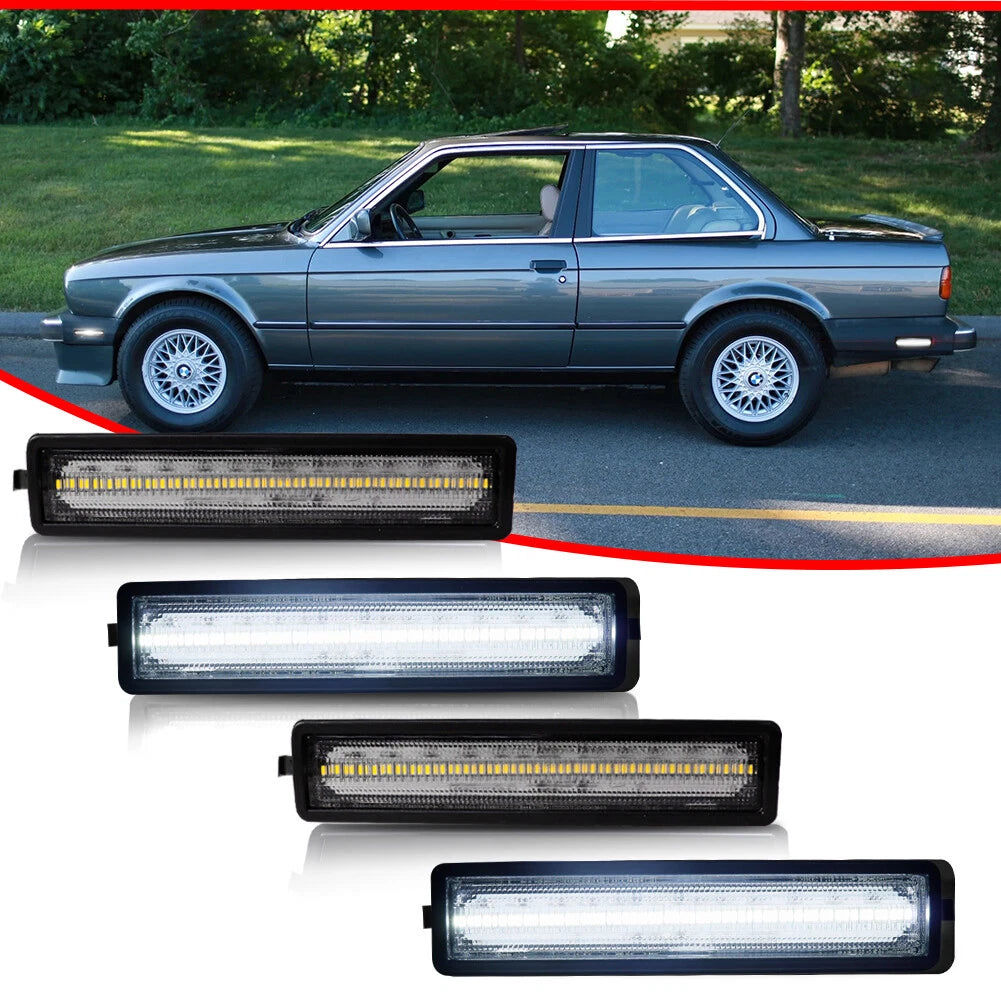 Clear White LED Side Marker Lights for BMW E30 3 Series, E34 5 Series