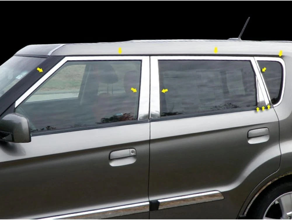 Window Package With Pillar Posts (16pc) for 2010-2013 Kia Soul - No Sills