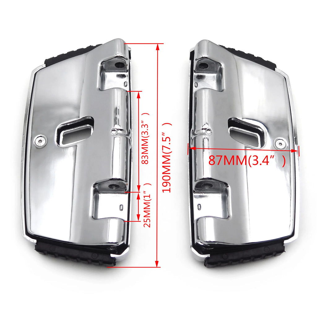Hana Square Passenger Footboard Black for Harley Dyna Softail (2000–2019)