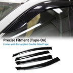 Set of 4 Window Deflectors for Ford Edge (2015) - Tape-On Black