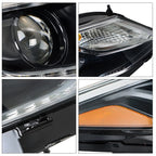 Set of 2 Projector Headlights for Chevy Cruze (2016–2019) Black LED DRL