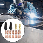 24-Piece Flux Core Welding Nozzle Tips Set with 20 Tips, 2 Nozzles, 2 Diffusers
