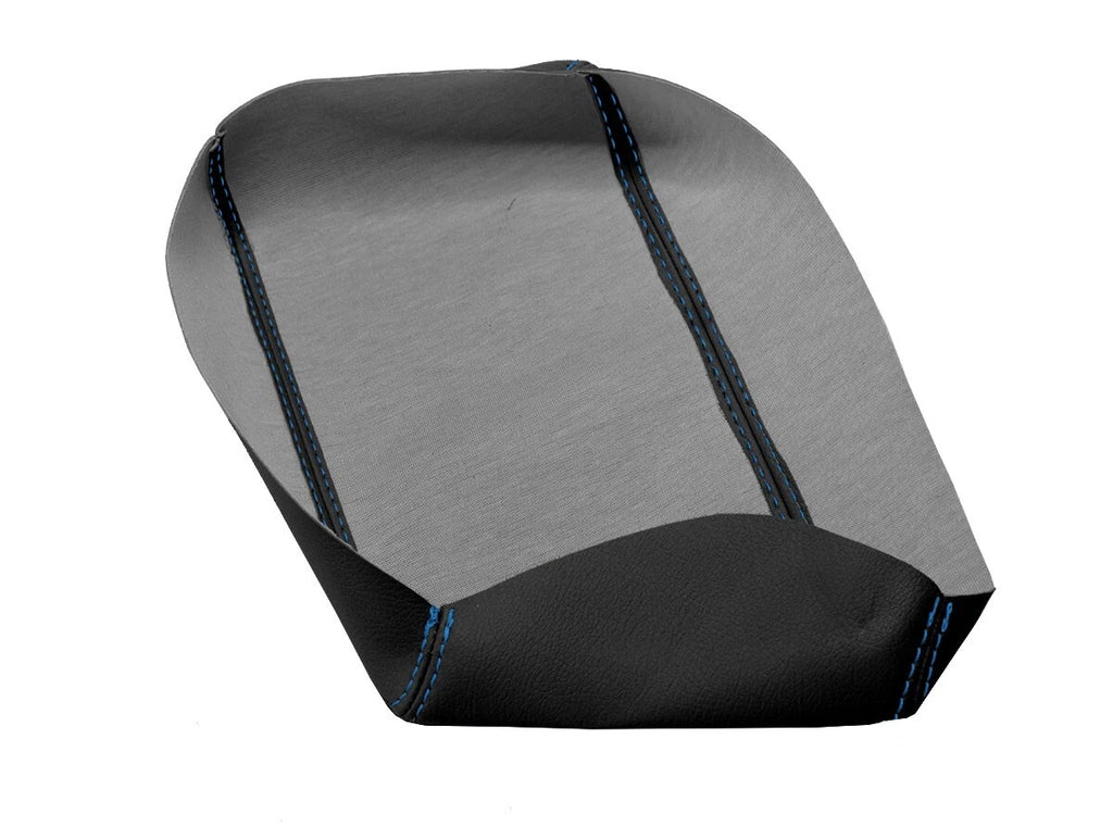 Leather Console Lid Armrest Cover for BMW E46 (1999–2004) Blue Stitch