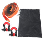 3" x 30' Recovery Tow Strap for Universal Use with 2 Anti-Theft D-Ring Shackles