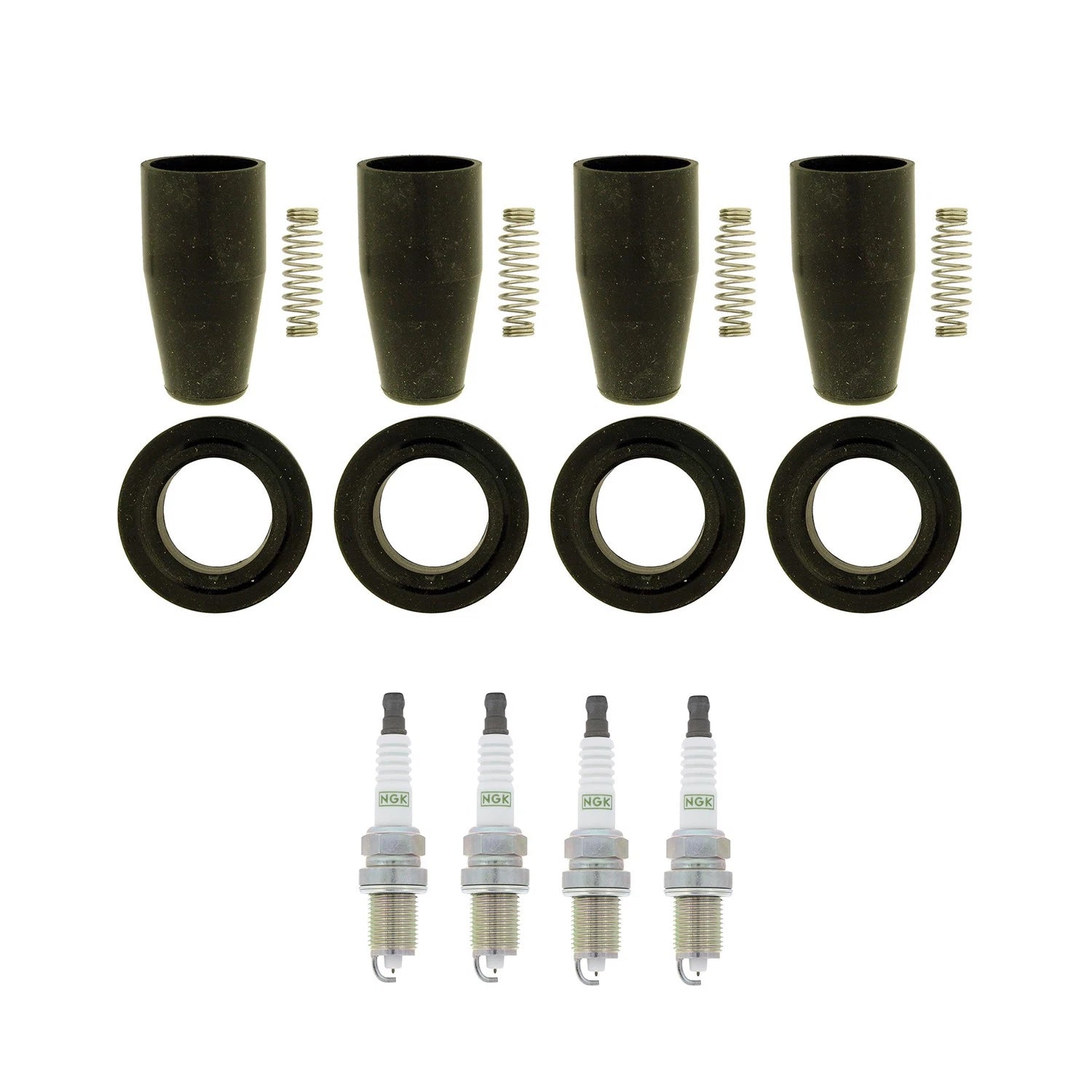 Set of 4 NGK G-Power Platinum Spark Plugs & Coil Boots for Aveo5 G3 (2004–2011)