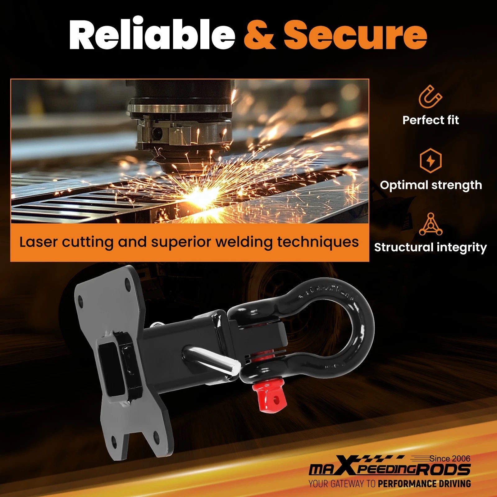 Heavy Duty Trailer Hitch Receiver for Polaris RZR XP 1000 XP4 (2018–2023)