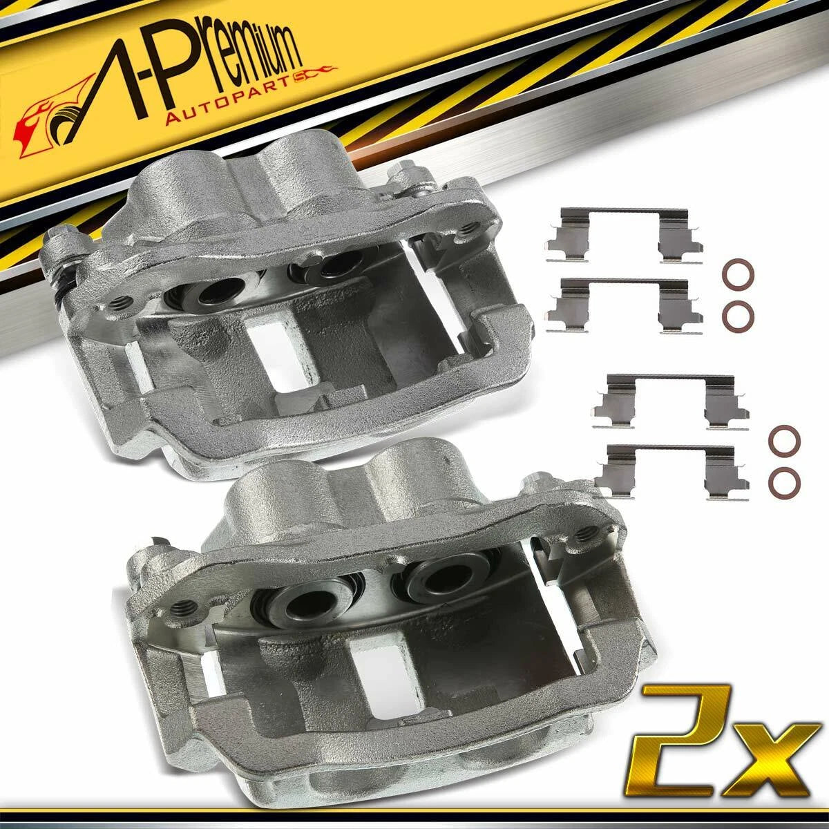 Pair Rear Brake Calipers with Brackets for Chevy Express 2500 (2003–2006)