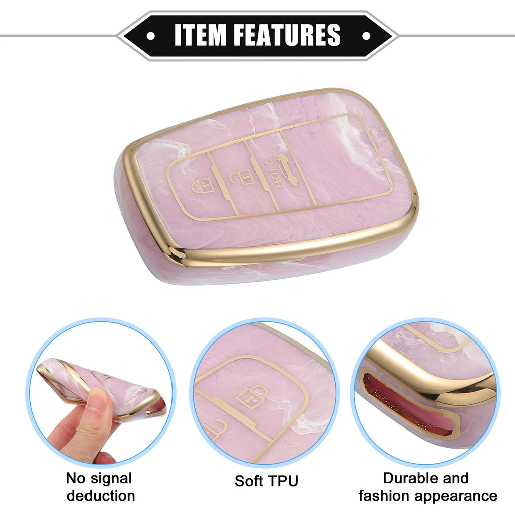 3X Smart Key Fob Cover Case for Toyota Prius (2006–2022) TPU Pink 766549336443