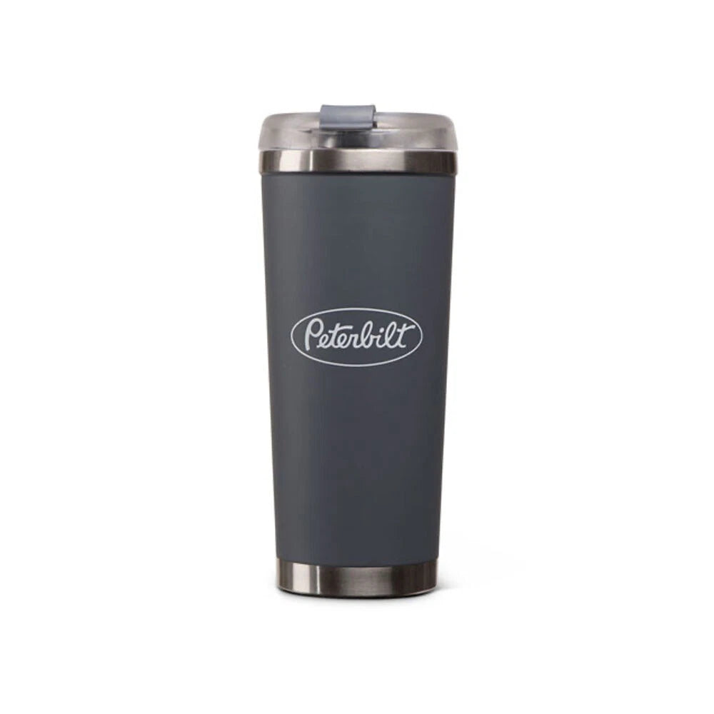 24oz Storm Gray Trucker Tumbler for Peterbilt (PB Logo)