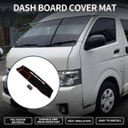 Dashboard Cover Mat for Toyota Hiace (2004–2024) with Sticker Black Red
