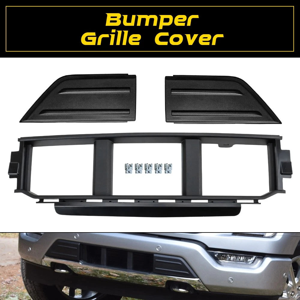 Front Bumper Grille Cover & Corner Panel Trim for Ford F150 (2021–2024) ML3Z17B968BB H