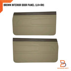 Brown Interior Door Panel Pair + Clips for Toyota Pickup LN55 LN56 LN65 (83-88)