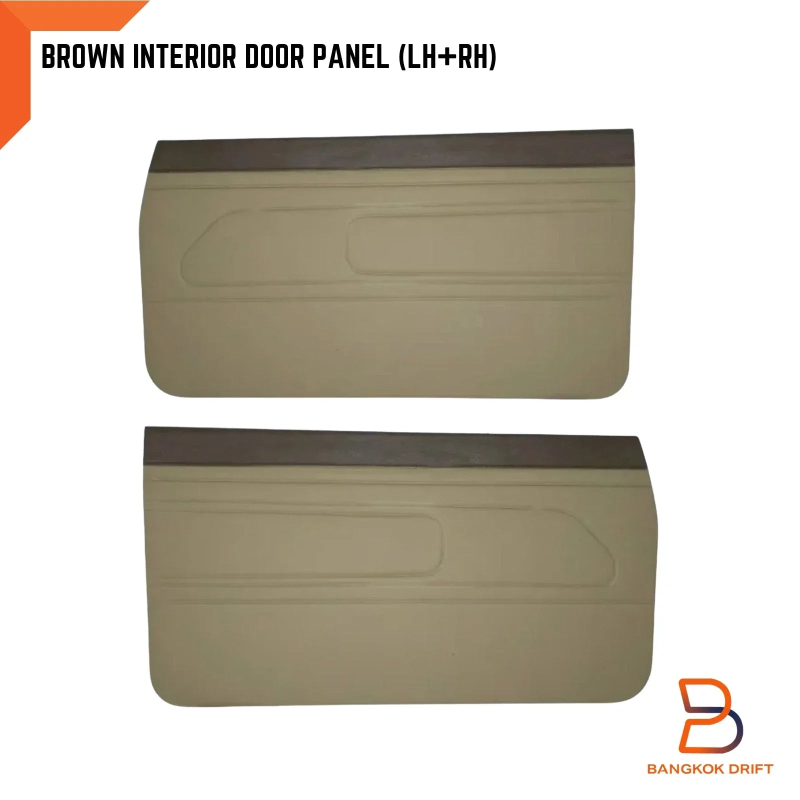 Brown Interior Door Panel Pair + Clips for Toyota Pickup LN55 LN56 LN65 (83-88)