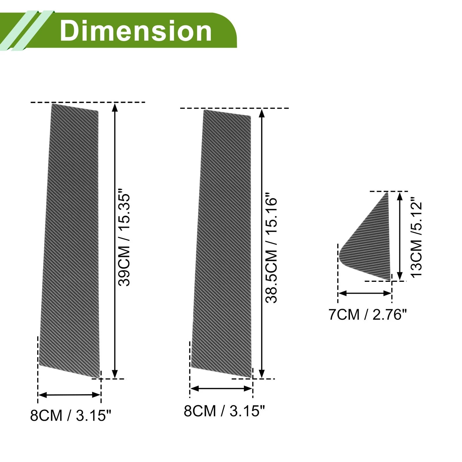 6 Pcs Pillar Window Trim for Chevy Trailblazer (2021–2024) Carbon Fiber Black