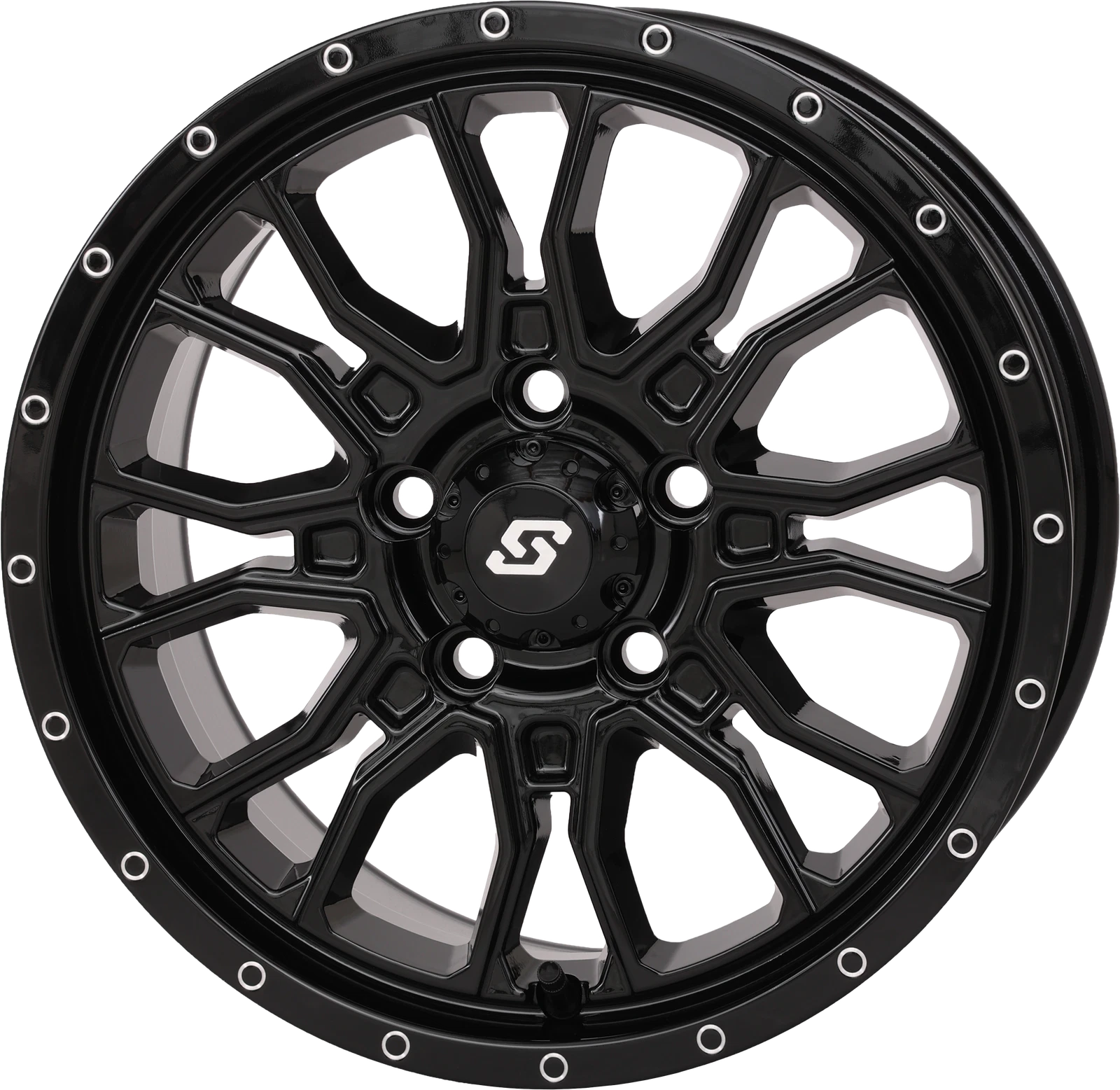 15x7 Fusion Wheel +10mm Offset Gloss Black for ATV/UTV 5/4.5 Bolt Pattern