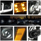 Full LED Side Marker Turn Signal Headlights for Freightliner Cascadia (2008–2017)