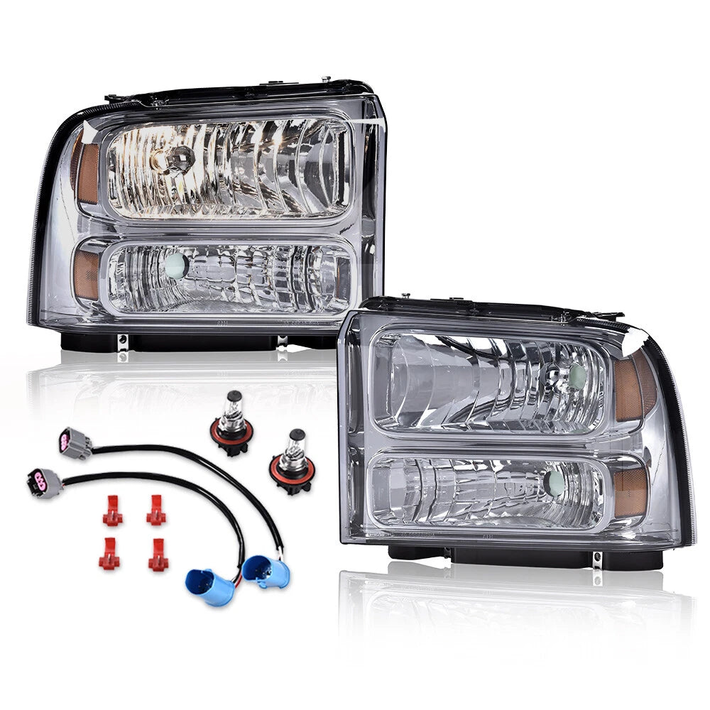 Smoke Conversion Headlights for Ford F250 F350 Super Duty Excursion (1999–2004)