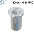 100 Pack Rivet Nut Insert Nutsert for Universal Applications (10-24)