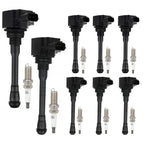 Set of 8 Ignition Coils & Spark Plugs for Nissan Titan (2017–2018)
