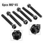 6pcs M6x45mm Titanium Torx Head Flange Screws for Motorcycle Bike