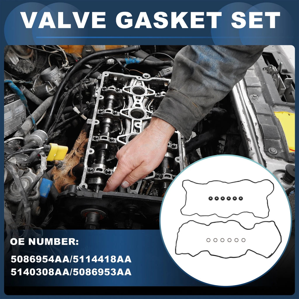 Set of 2 Valve Cover Gaskets for Dodge Ram 2500 (2003) 5086954AA