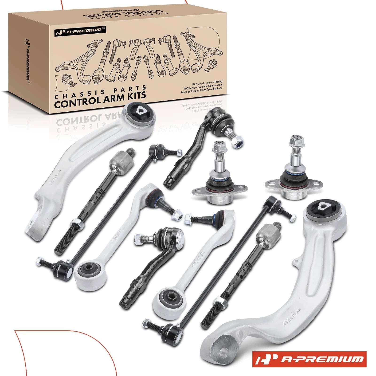Set of 12 Front Control Arm Sway Bar Tie Rods for BMW E60 (2006–2010)