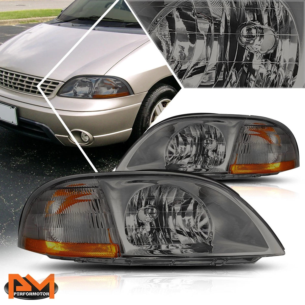 Headlight for Toyota Sienna (2006–2010) Smoked Lens Clear Corner