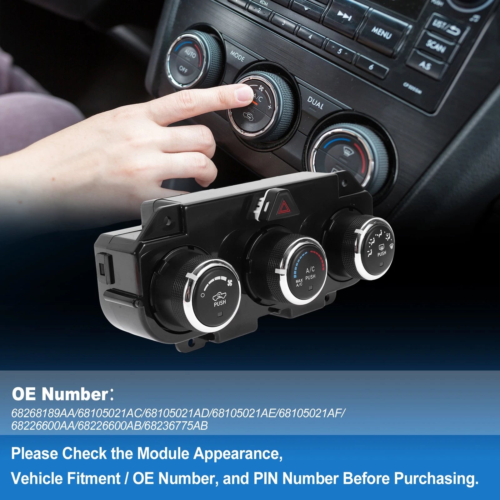 A/C Heater Climate Control Switch Module for Dodge Ram (No. 68268189AA)