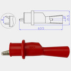 Crocodile Clip Probe Set of 2 Red and Black Silicone with 2mm Test Pinhole