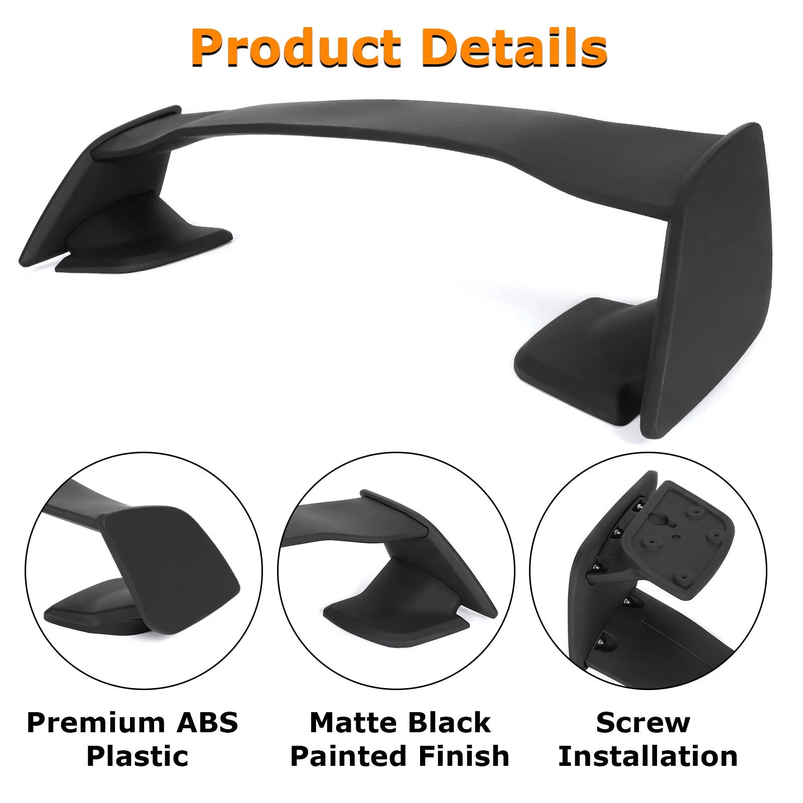 Matte Black Rear Trunk Spoiler Wing for Subaru WRX/WRX STI (2015–2021)