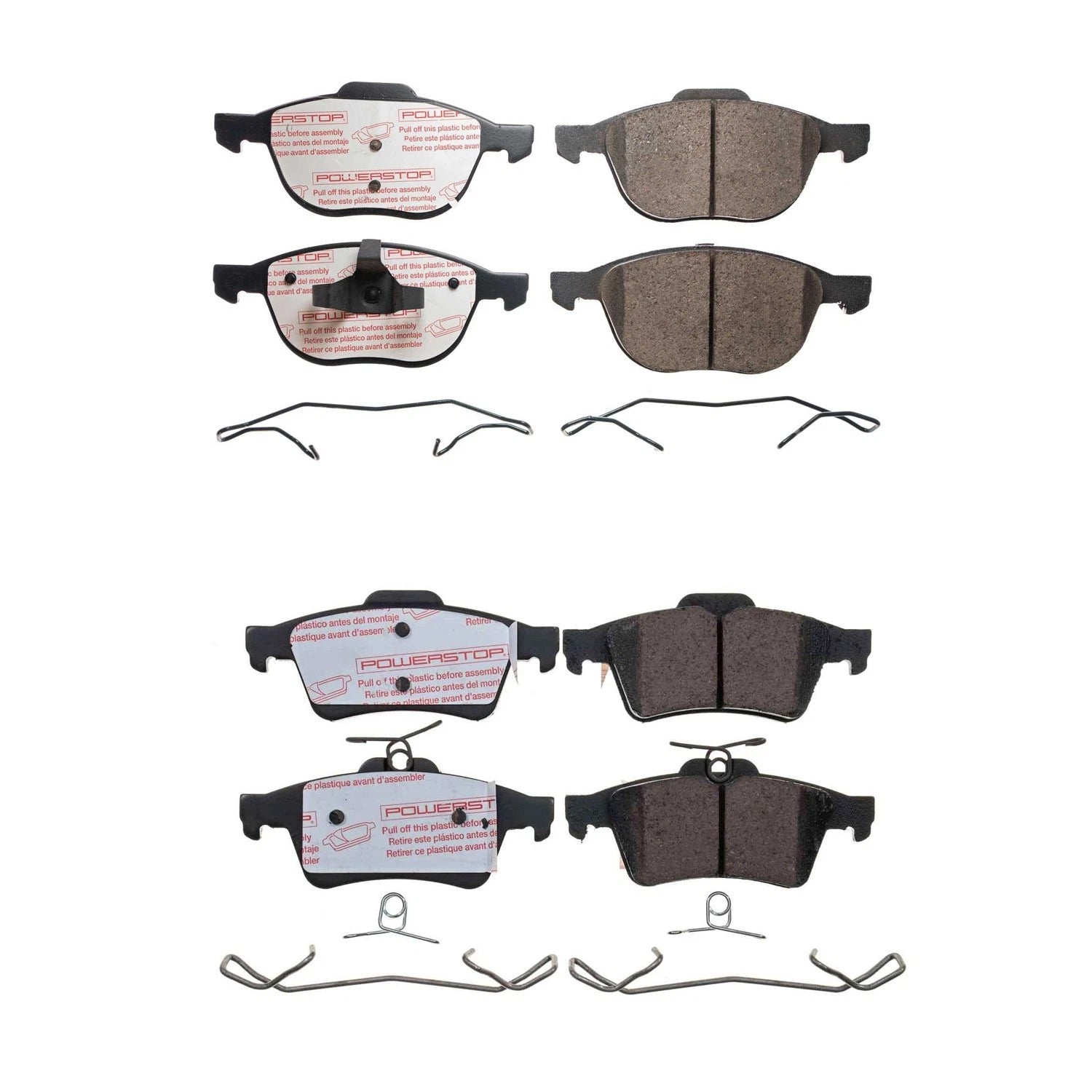 PowerStop 2X Front Rear Carbon Fiber Ceramic Brake Pad Kit for Volvo C70 C-Max V50