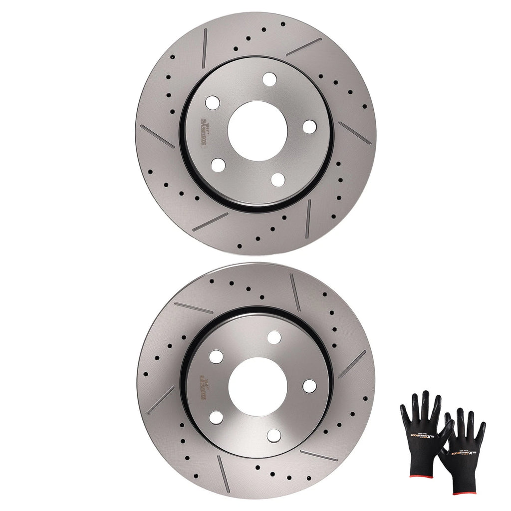 Front Vented Brake Rotors Set of 2 for Jeep Wrangler (2007–2018)